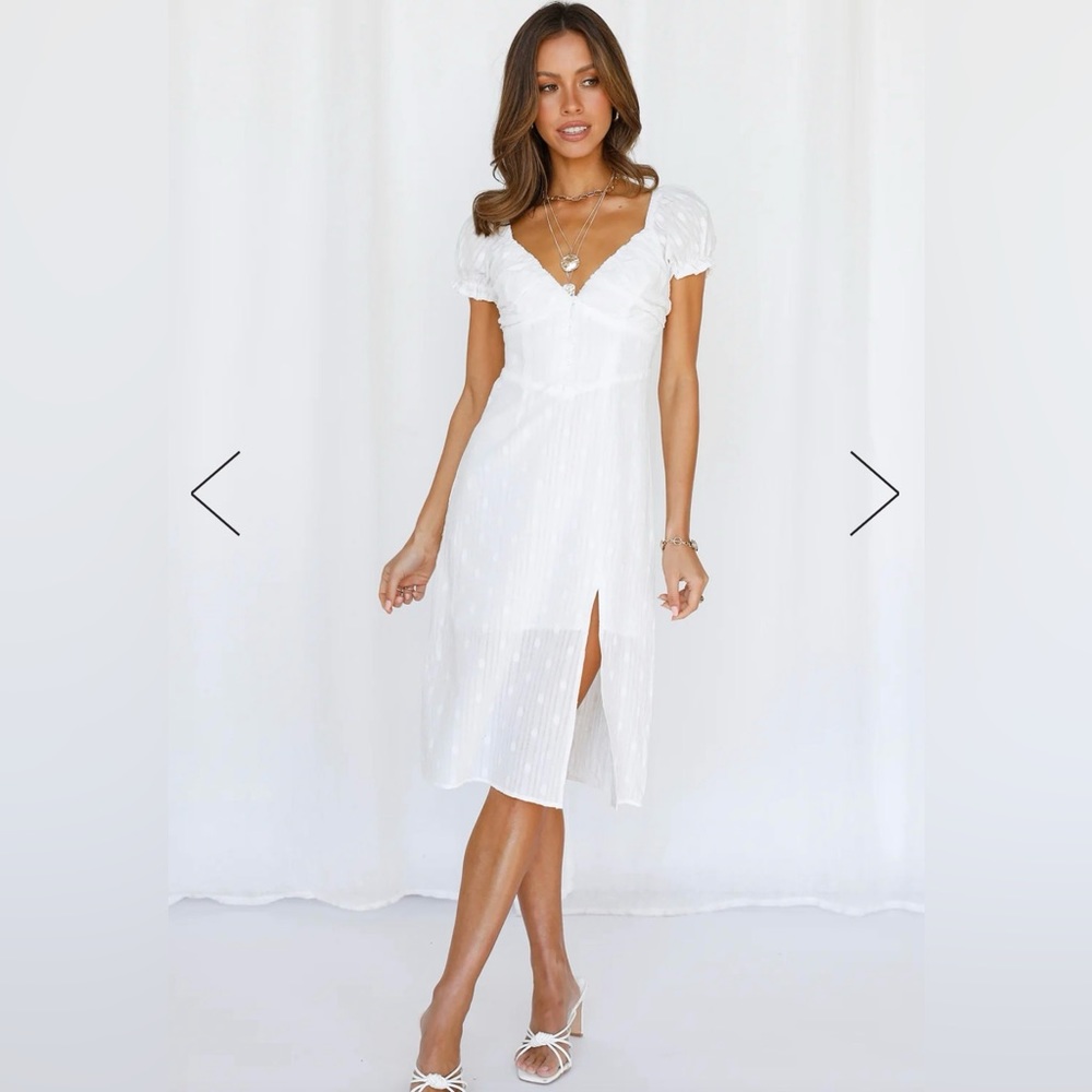 Hello Molly Stunning Stella Midi Dress White